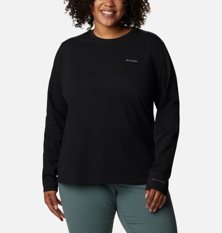 Hanorace Columbia Sun Trek Long Sleeve Dama Negrii | Plus Size ZMZ1SA8MQ